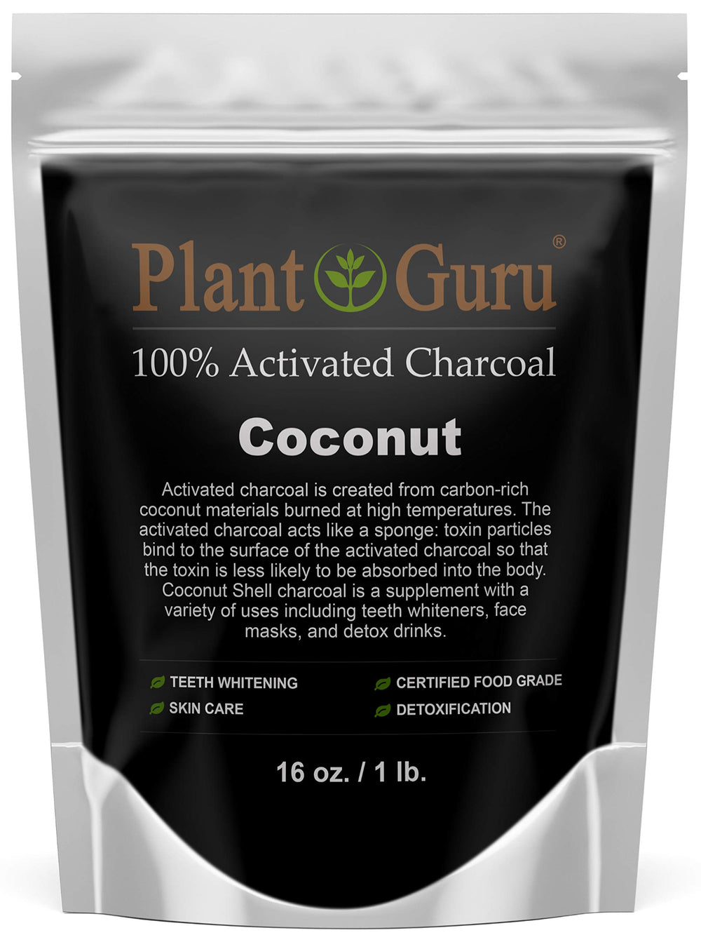 Activated charcoal powder 1 lb coconut-derived packaging