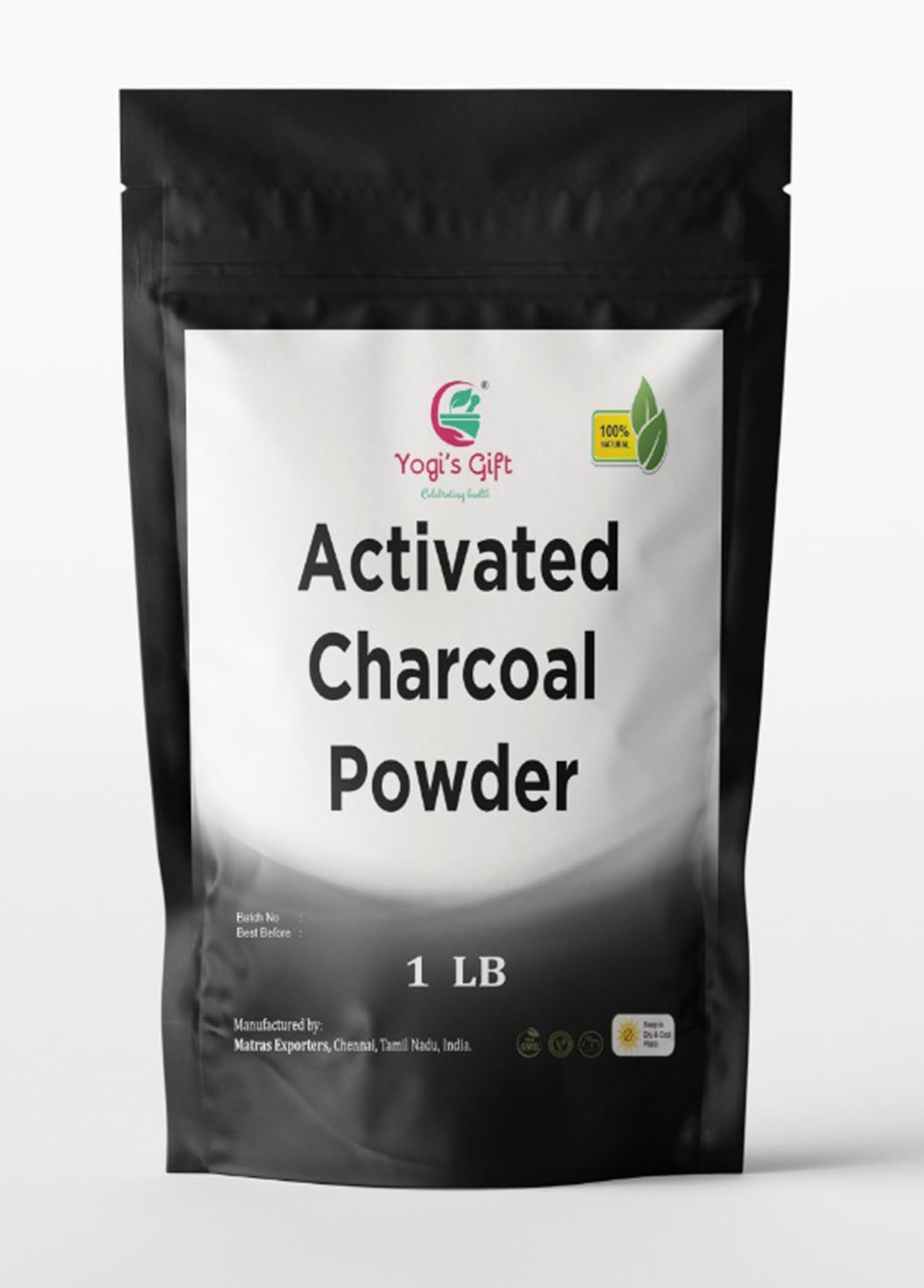Activated charcoal powder 1 lb jar