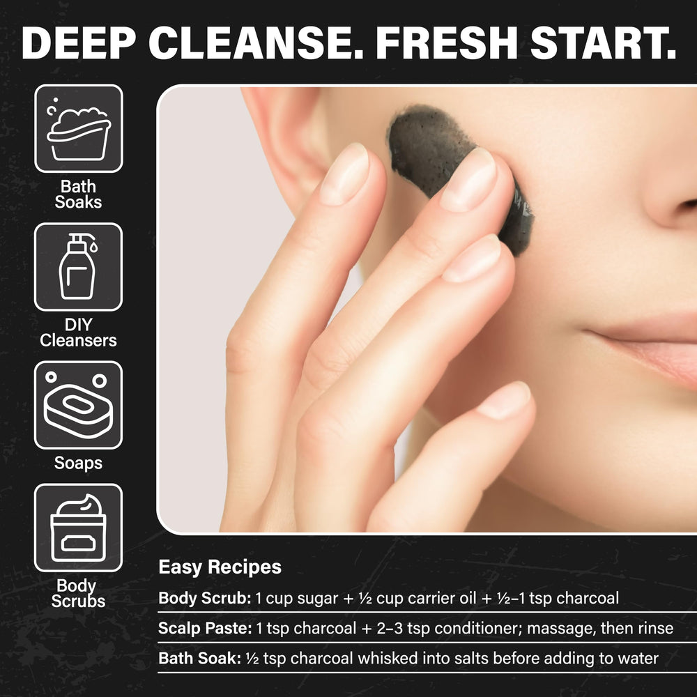 Charcoal powder used in soap making projects