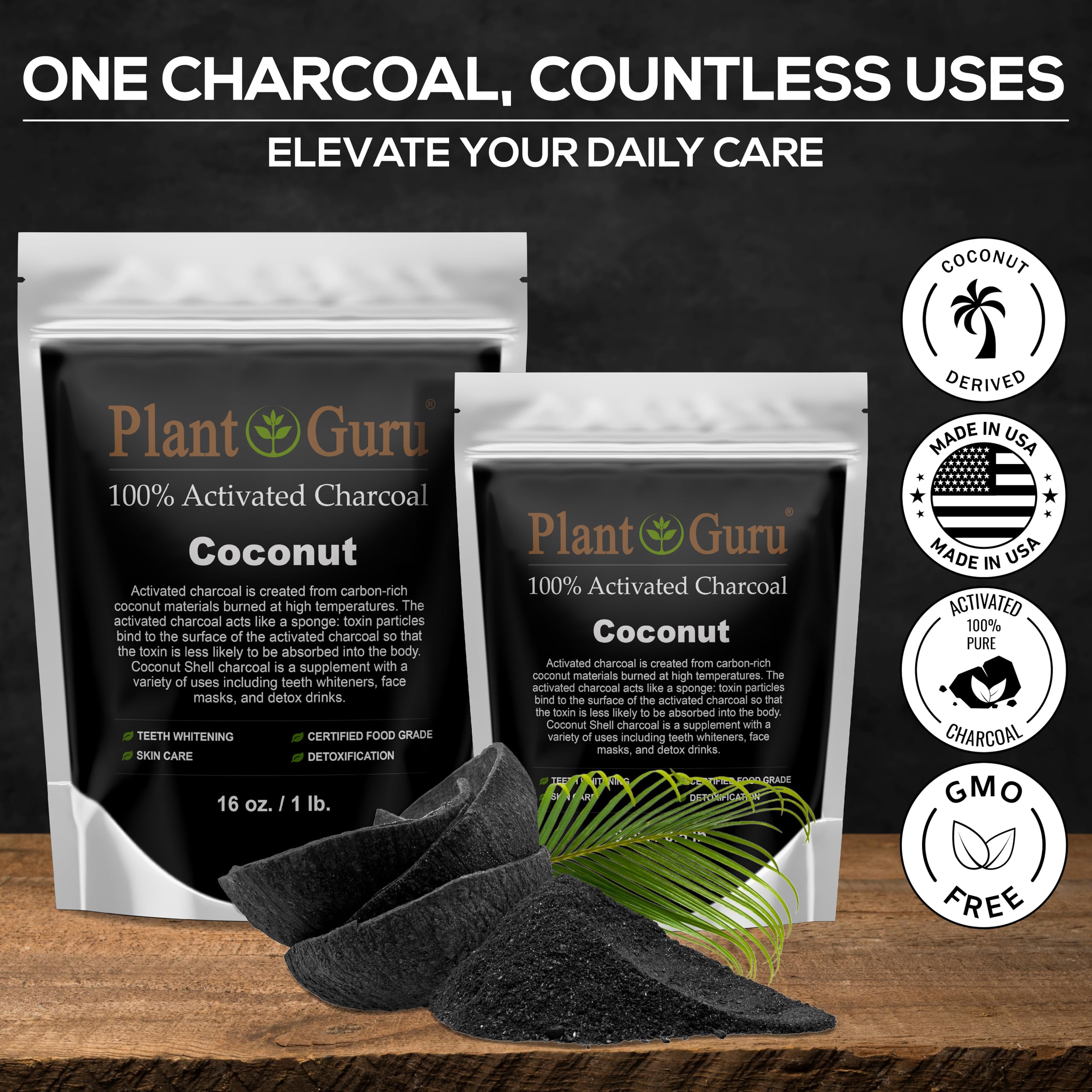 Activated charcoal powder used for teeth whitening