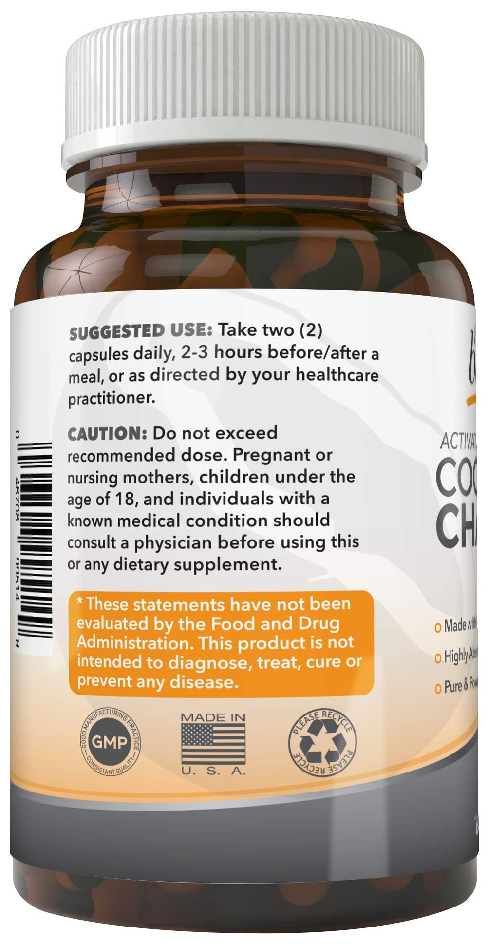 Ingredients: coconut charcoal capsules