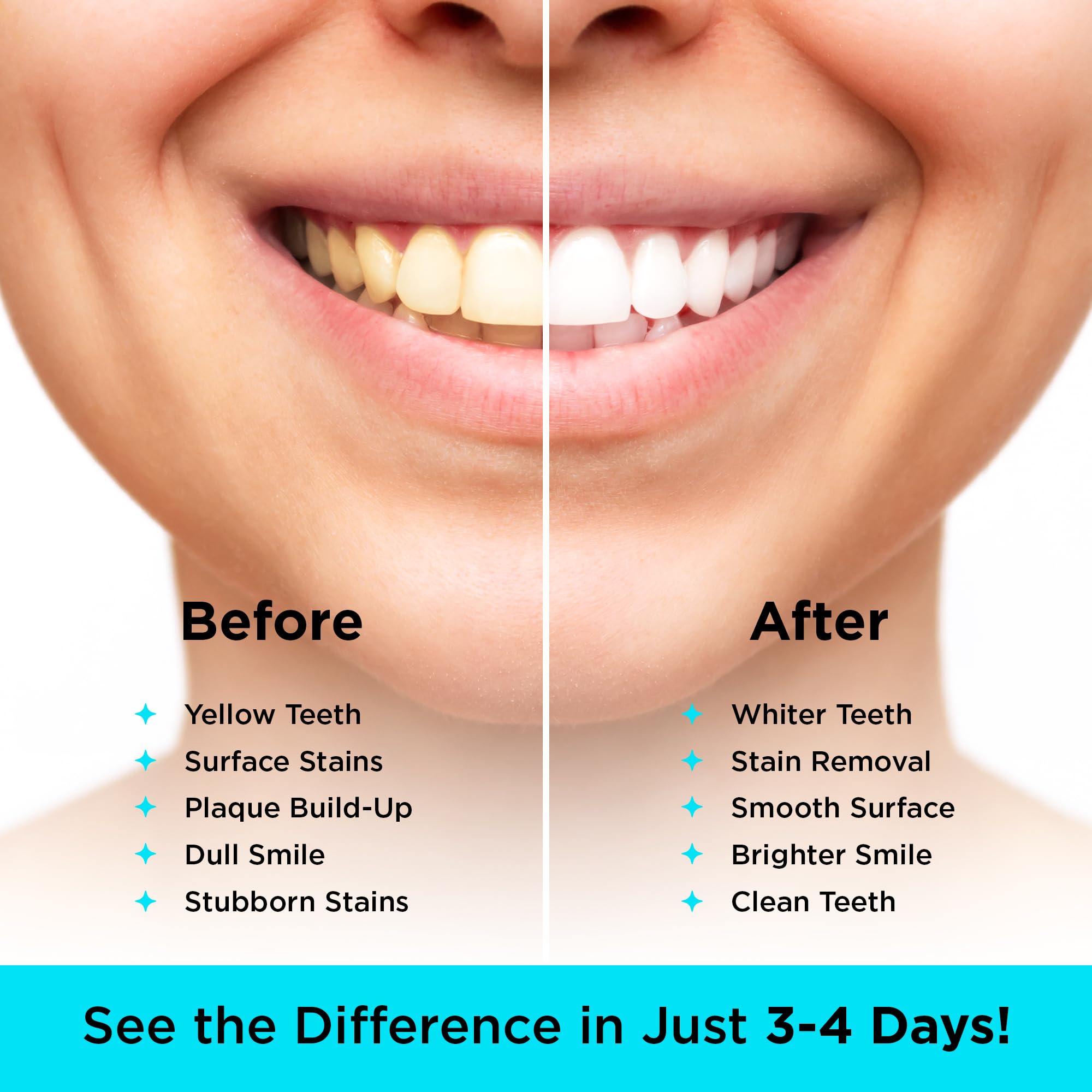 Activated coconut charcoal powder for teeth whitening