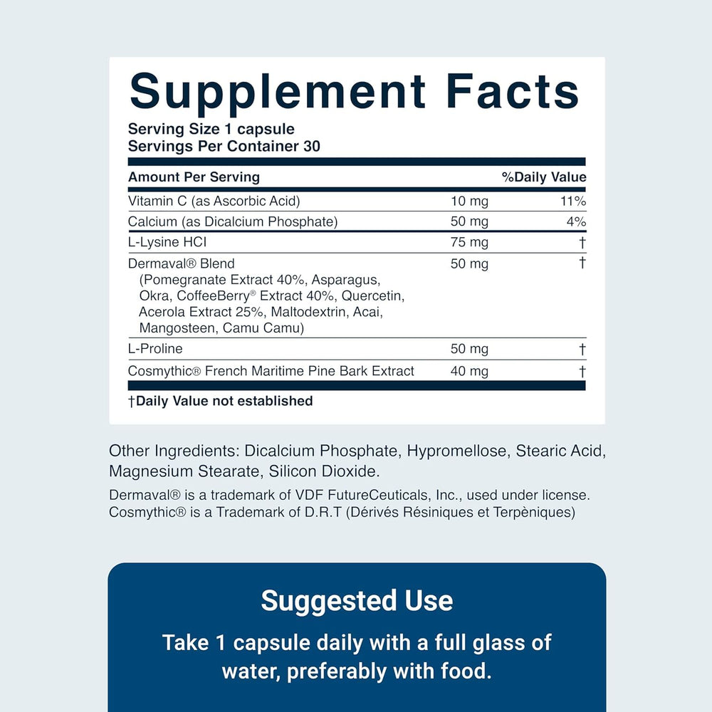 Plant-based ingredients collage including pomegranate extract, vitamin C, and coffee berry