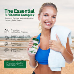 Supplement facts panel highlighting B Vitamins and 5-MTHF