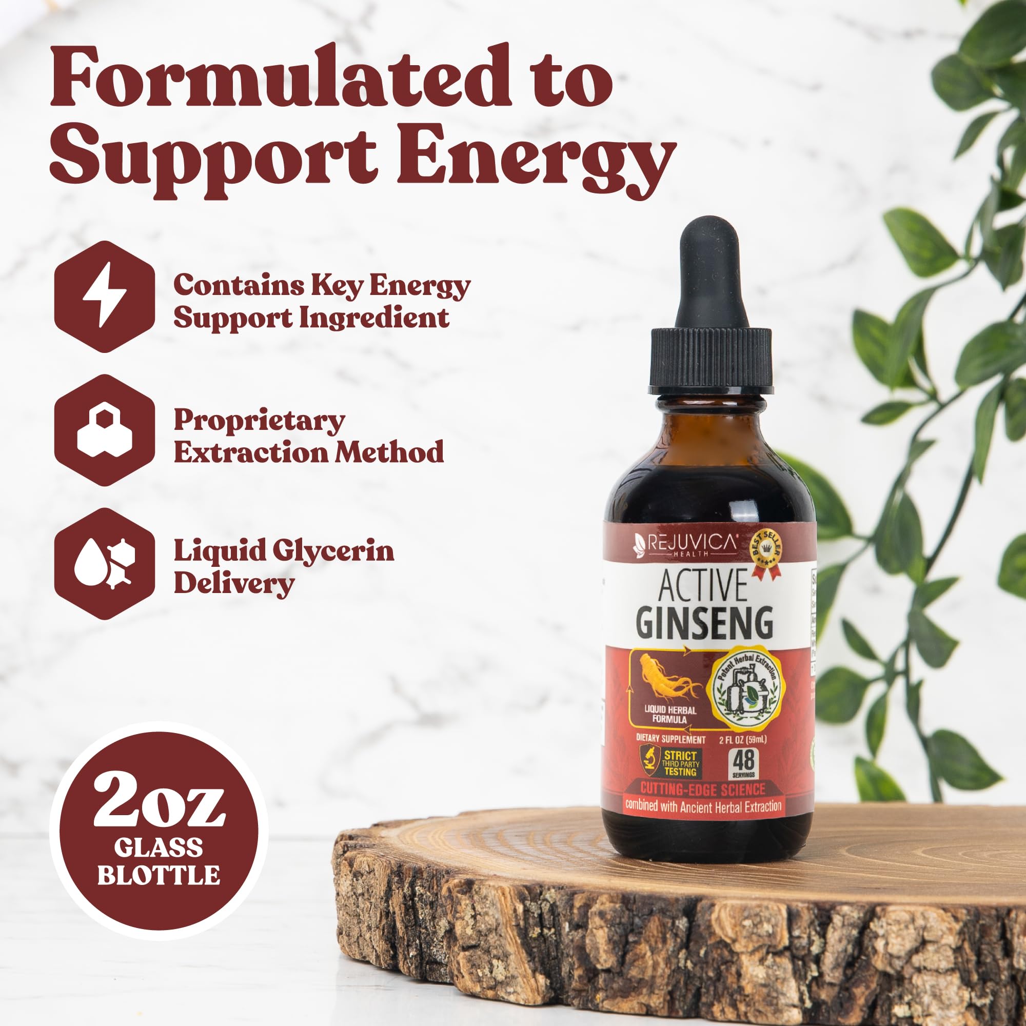 Top view of Active Ginseng bottle