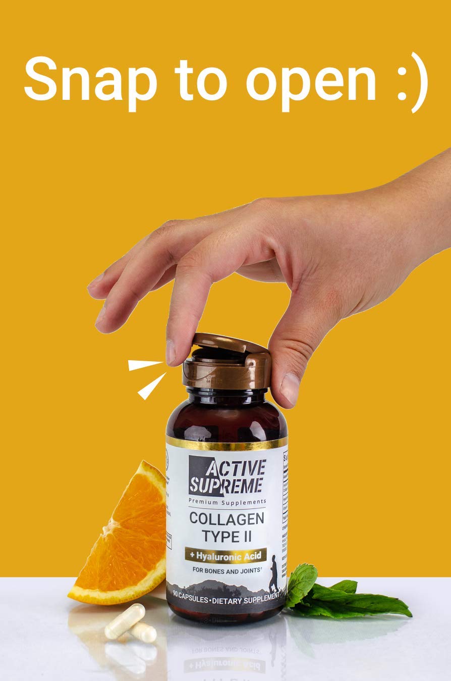 Active Supreme capsule in hand for scale, demonstrating small easy-to-swallow size