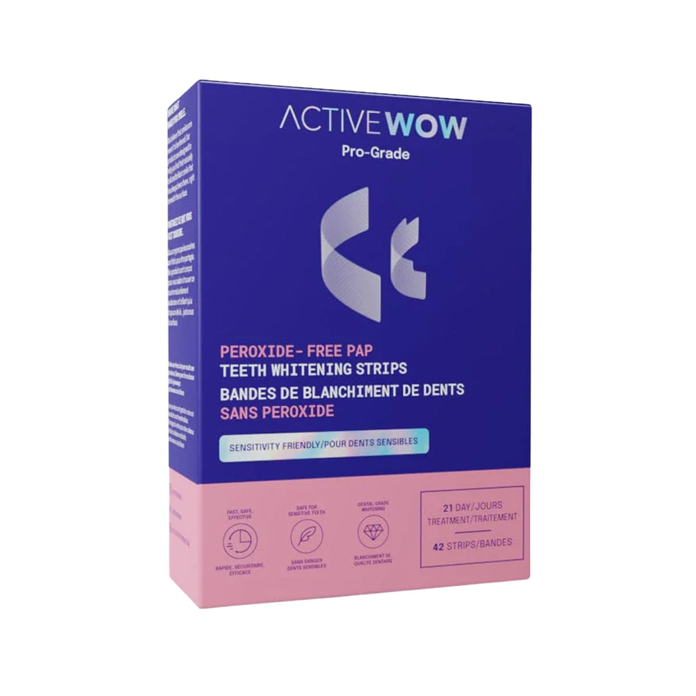 Active Wow 24k whitening strips on display