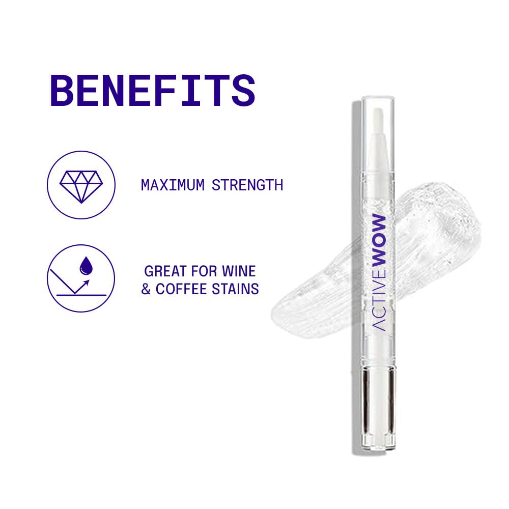 Close-up of Active Wow 24K Whitening Pen showing the brush