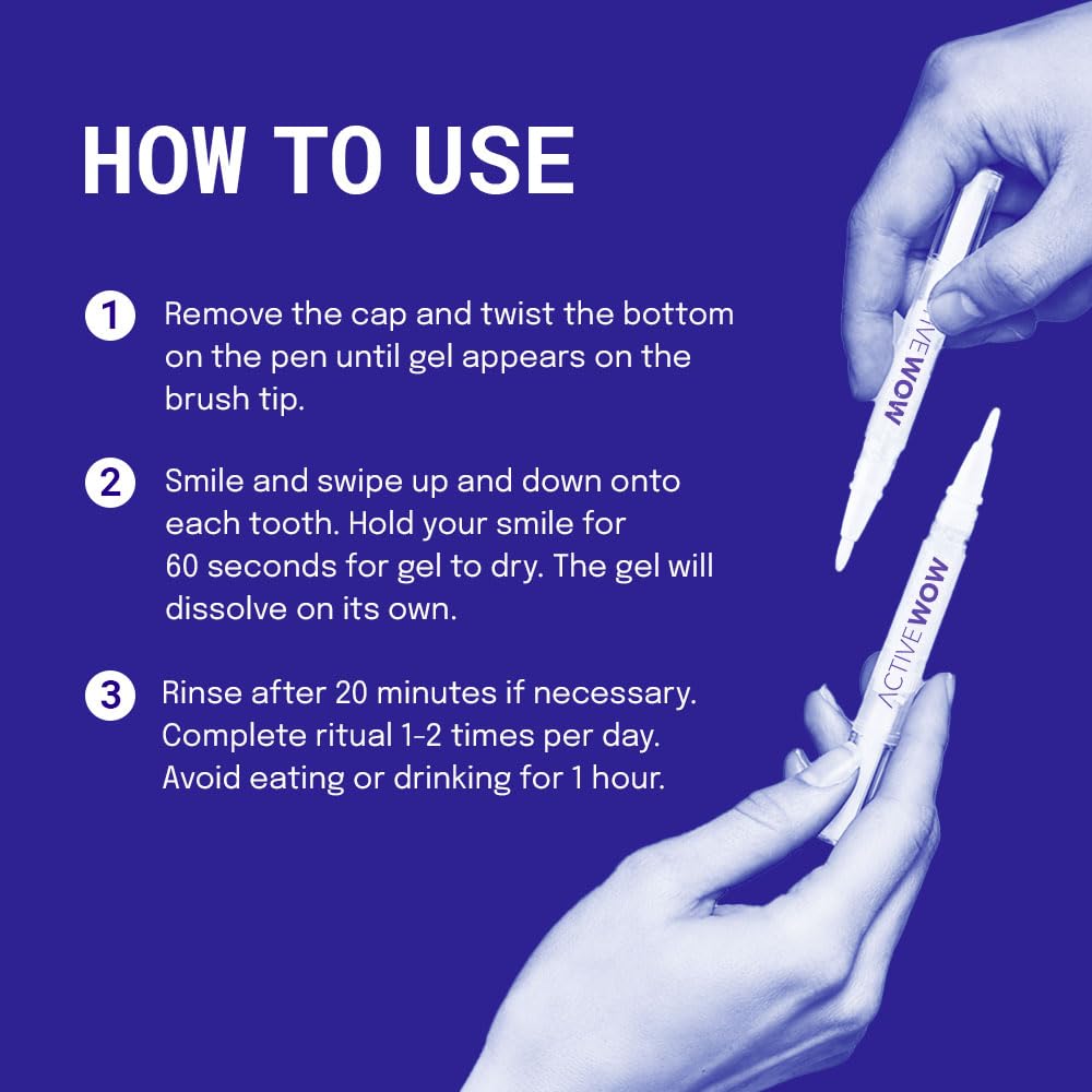 Whitening pen designed for on-the-go use, fits in a pocket