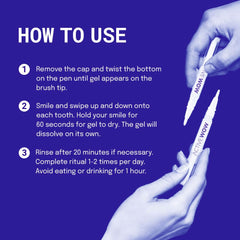 Whitening pen designed for on-the-go use, fits in a pocket