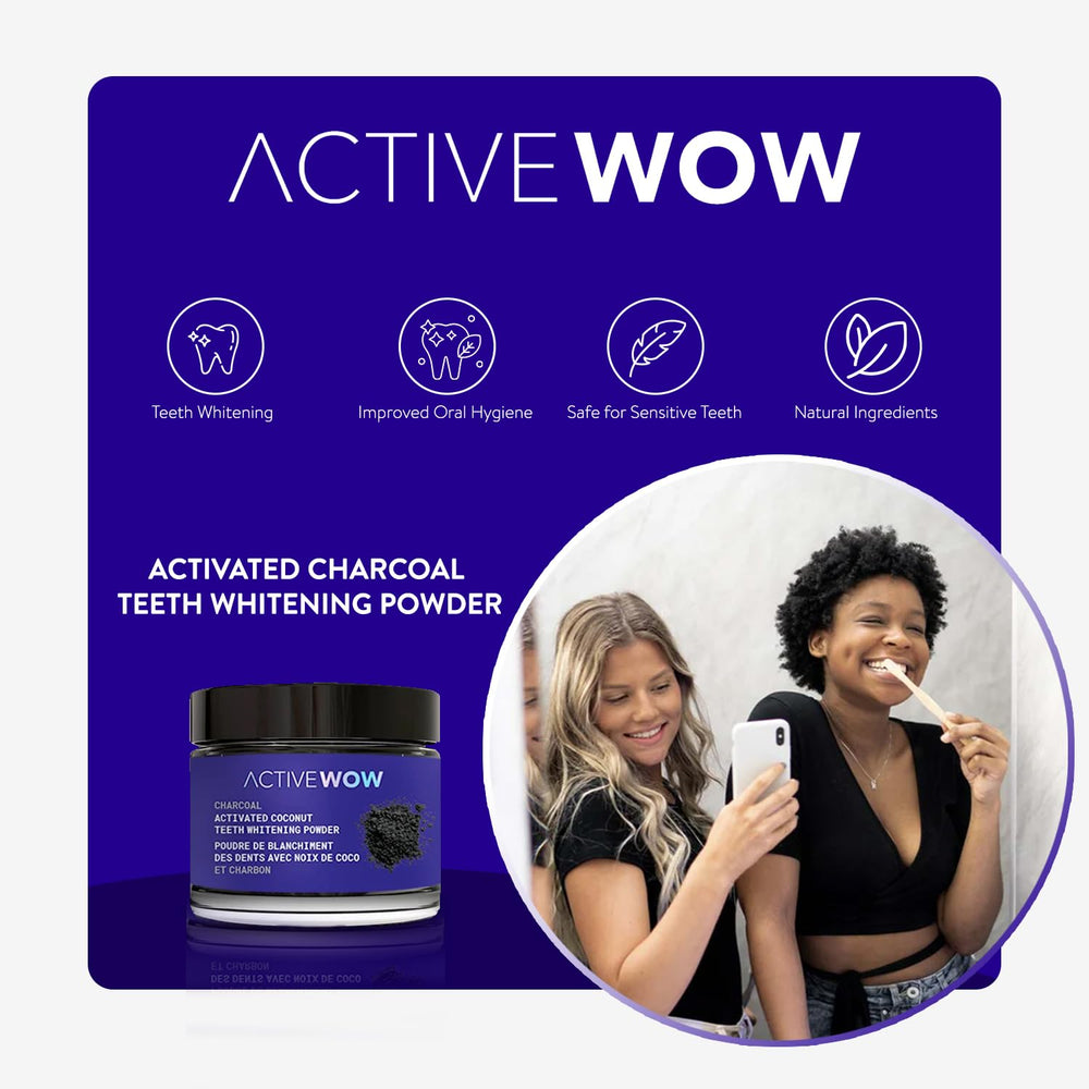 Close-up of activated coconut charcoal powder texture