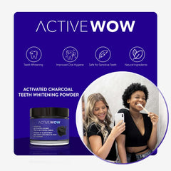 Close-up of activated coconut charcoal powder texture