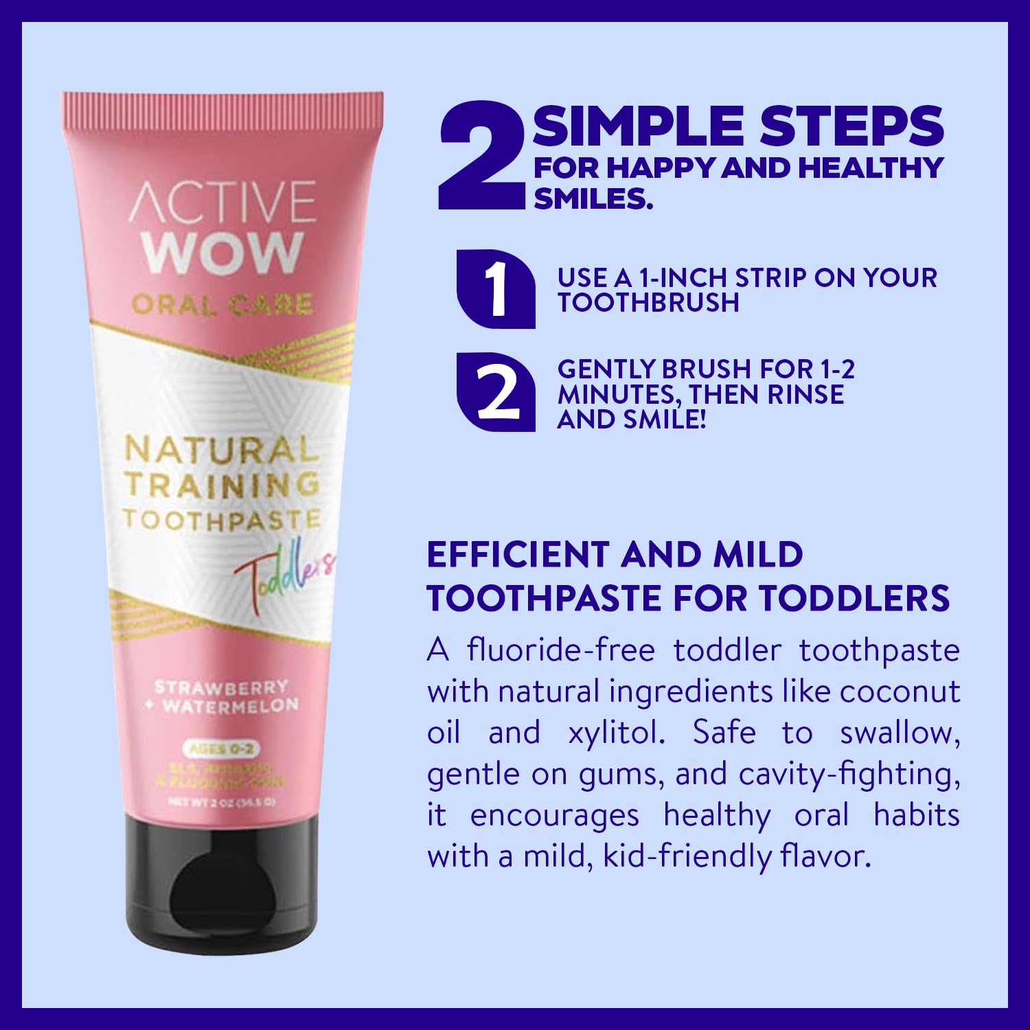 Vegan-friendly ingredients label on Active Wow Training Toothpaste