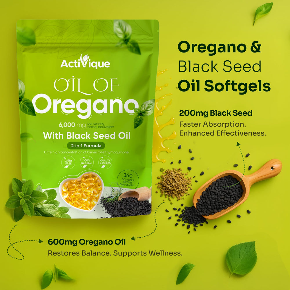 Bottle of black seed oil supplement