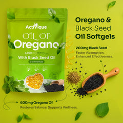 Bottle of black seed oil supplement