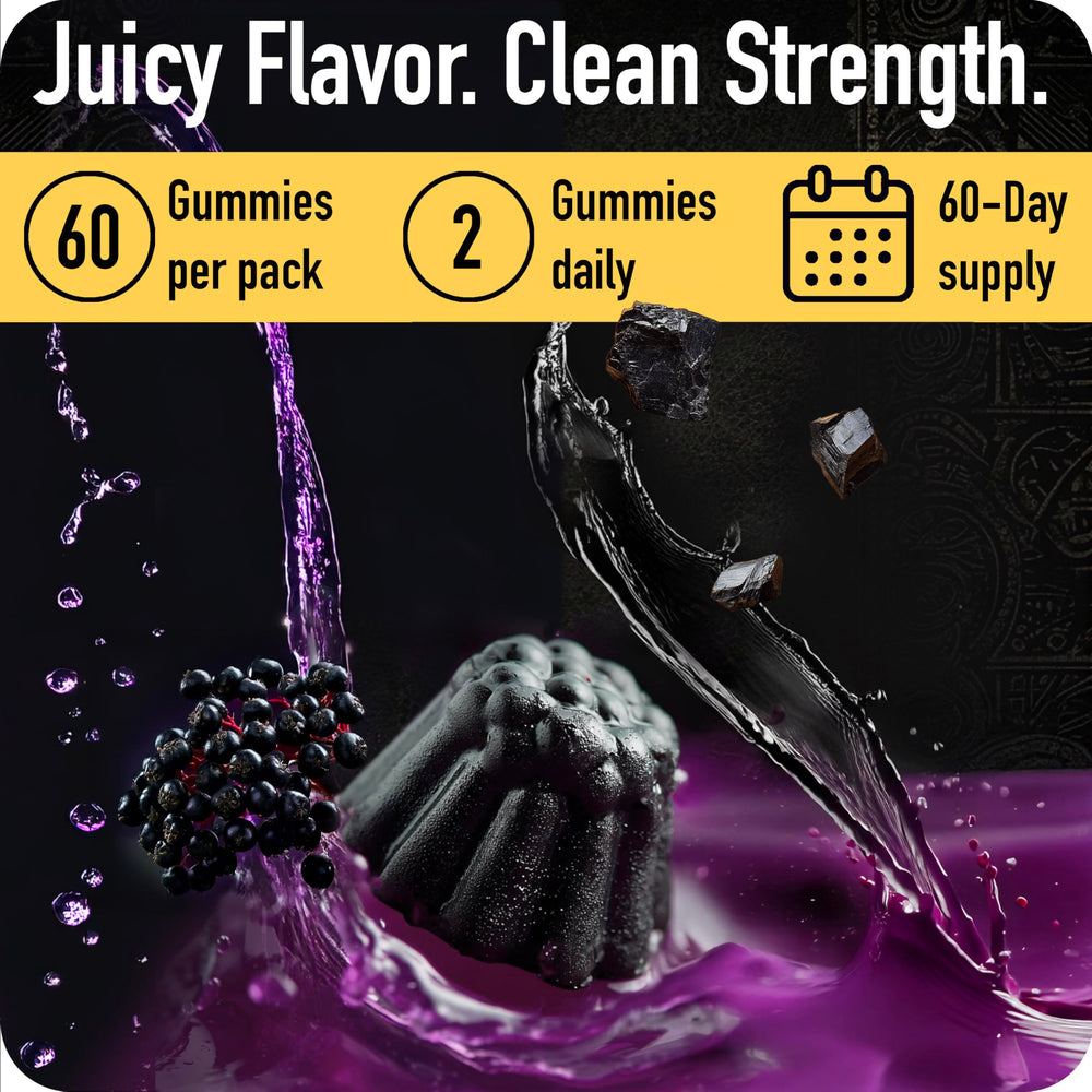 Gummies with Lions Mane and Rhodiola ingredients imagery