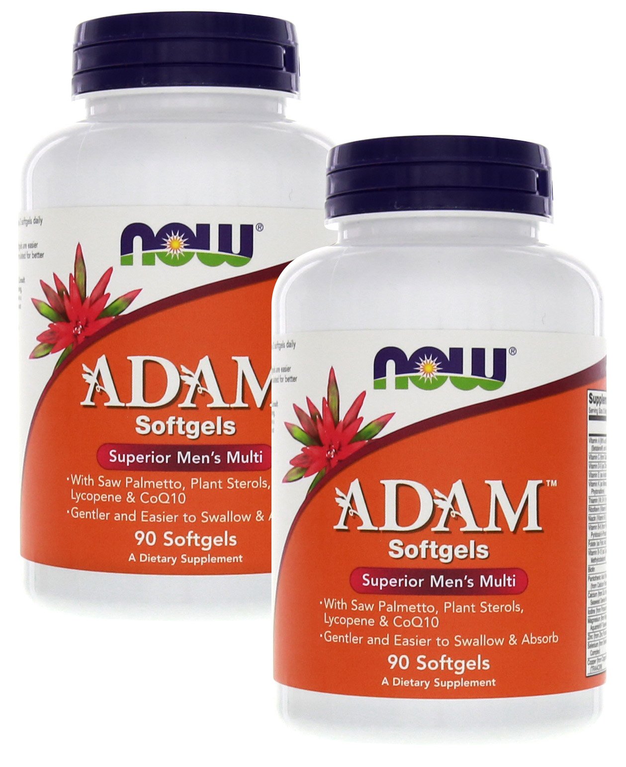 Front view of Adam Men's Multiple Vitamin bottle with label