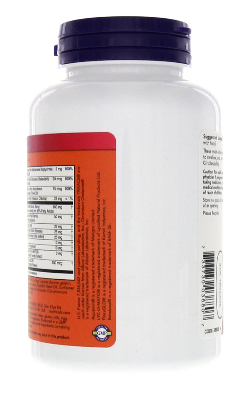 Icons representing Saw Palmetto, Plant Sterols, and Lycopene