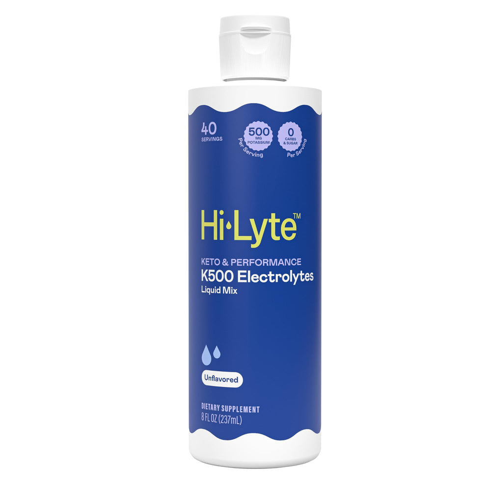 Adapted Nutrition Hi-Lyte K500 bottle for keto-friendly hydration with potassium.