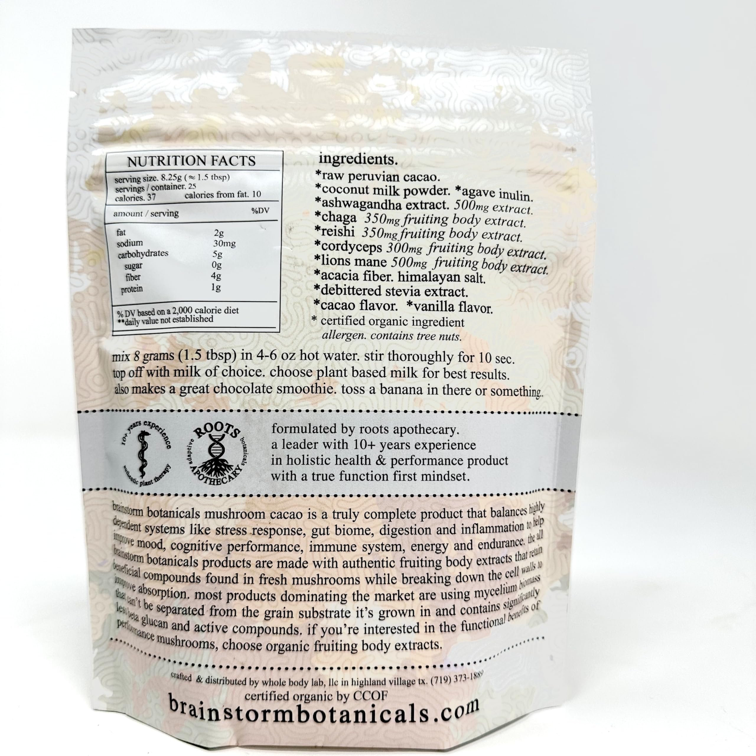 Ashwagandha powder and serving