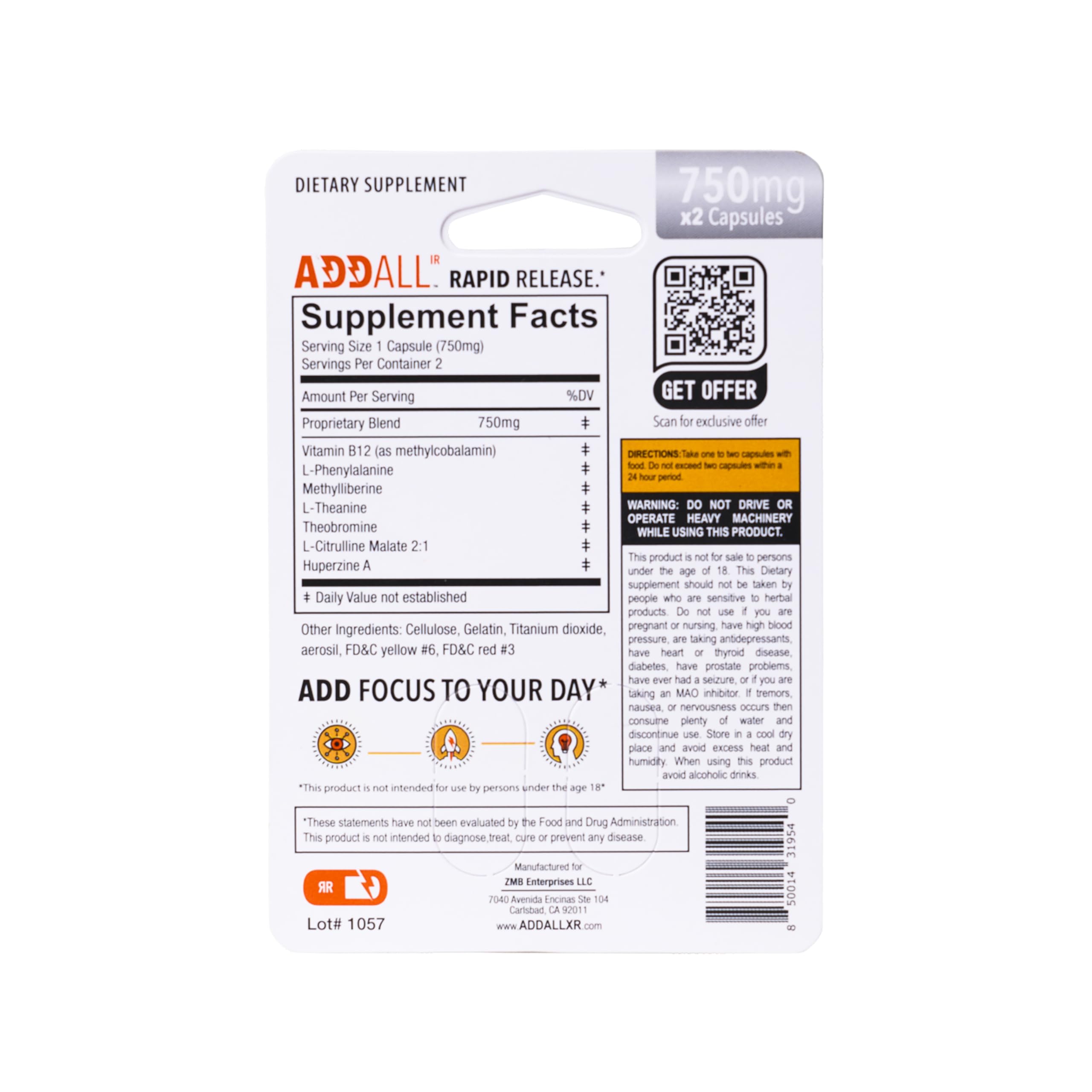 Addall Rapid Release capsules close-up suggests steady energy without jitters