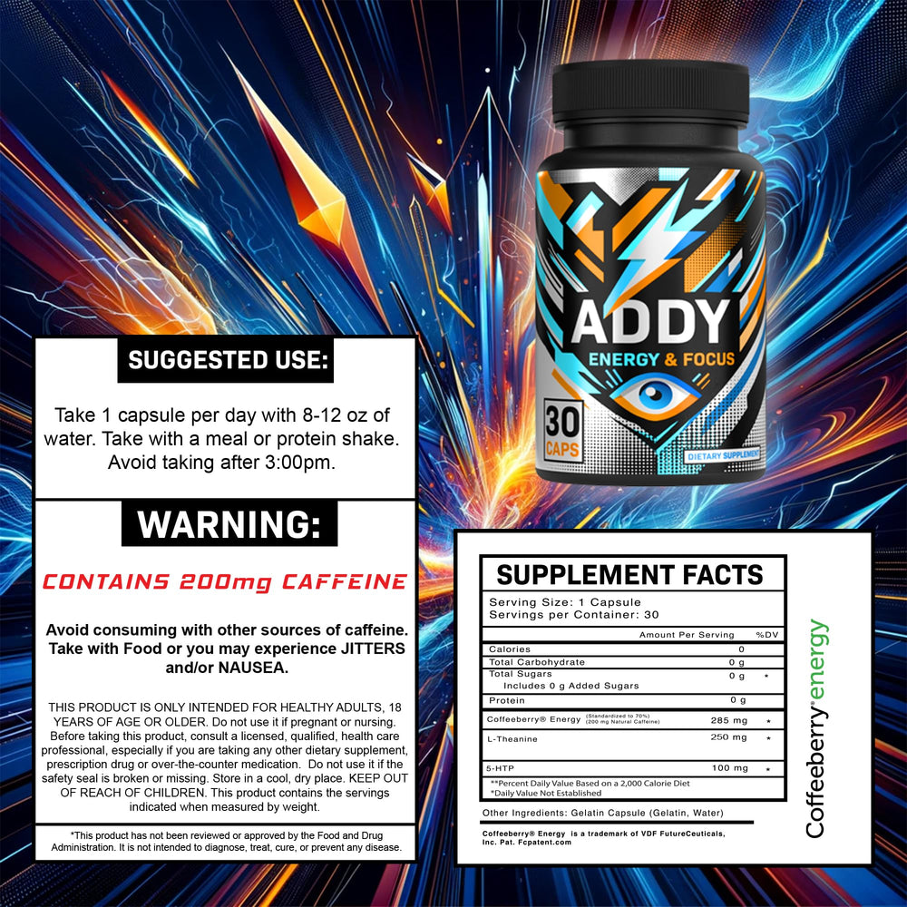 Addy Energy lifestyle shot emphasizes focus and vitality.