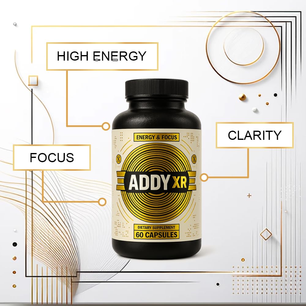 ADDY XR bottle back label and nutrition facts