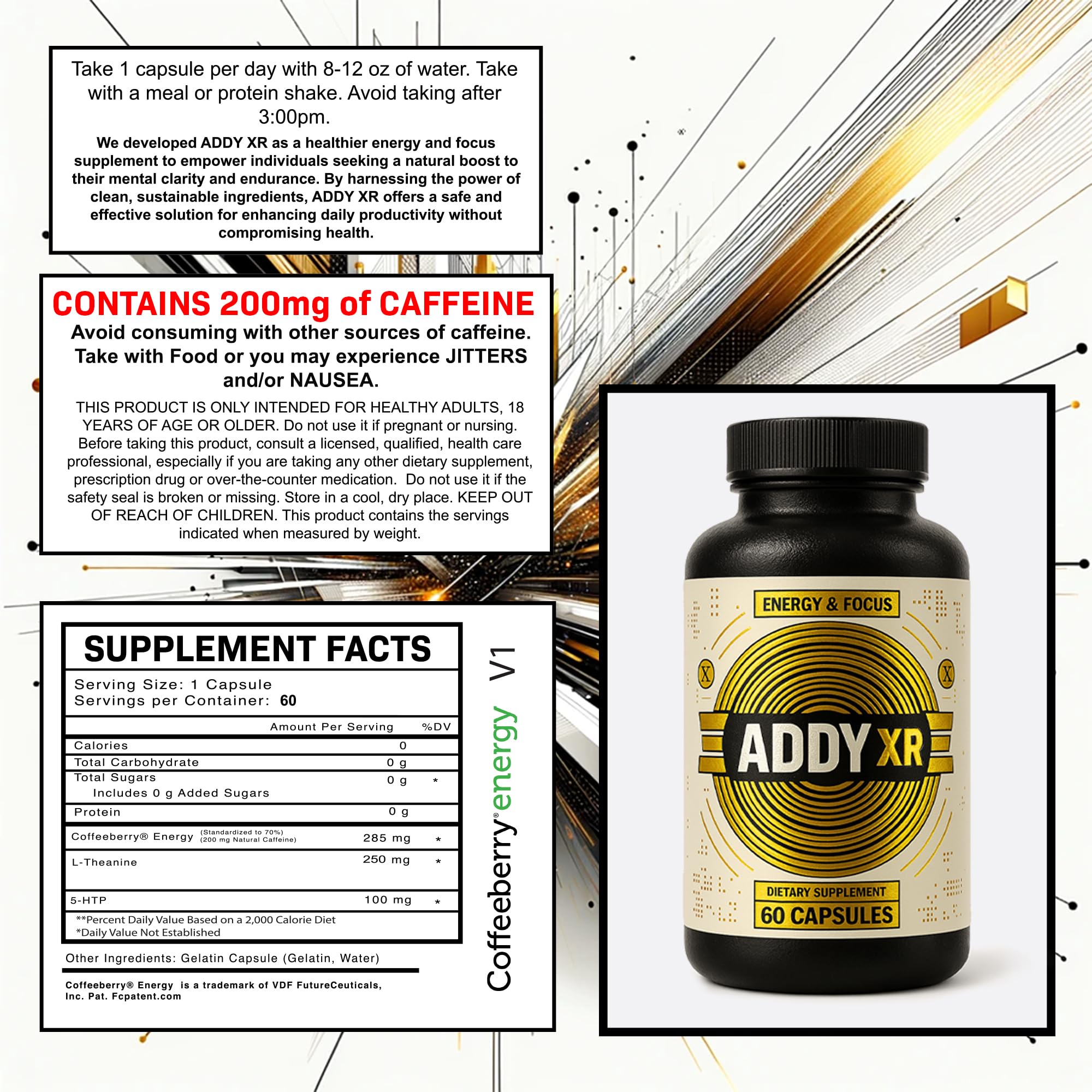 Illustration of boosted energy and focus with ADDY XR