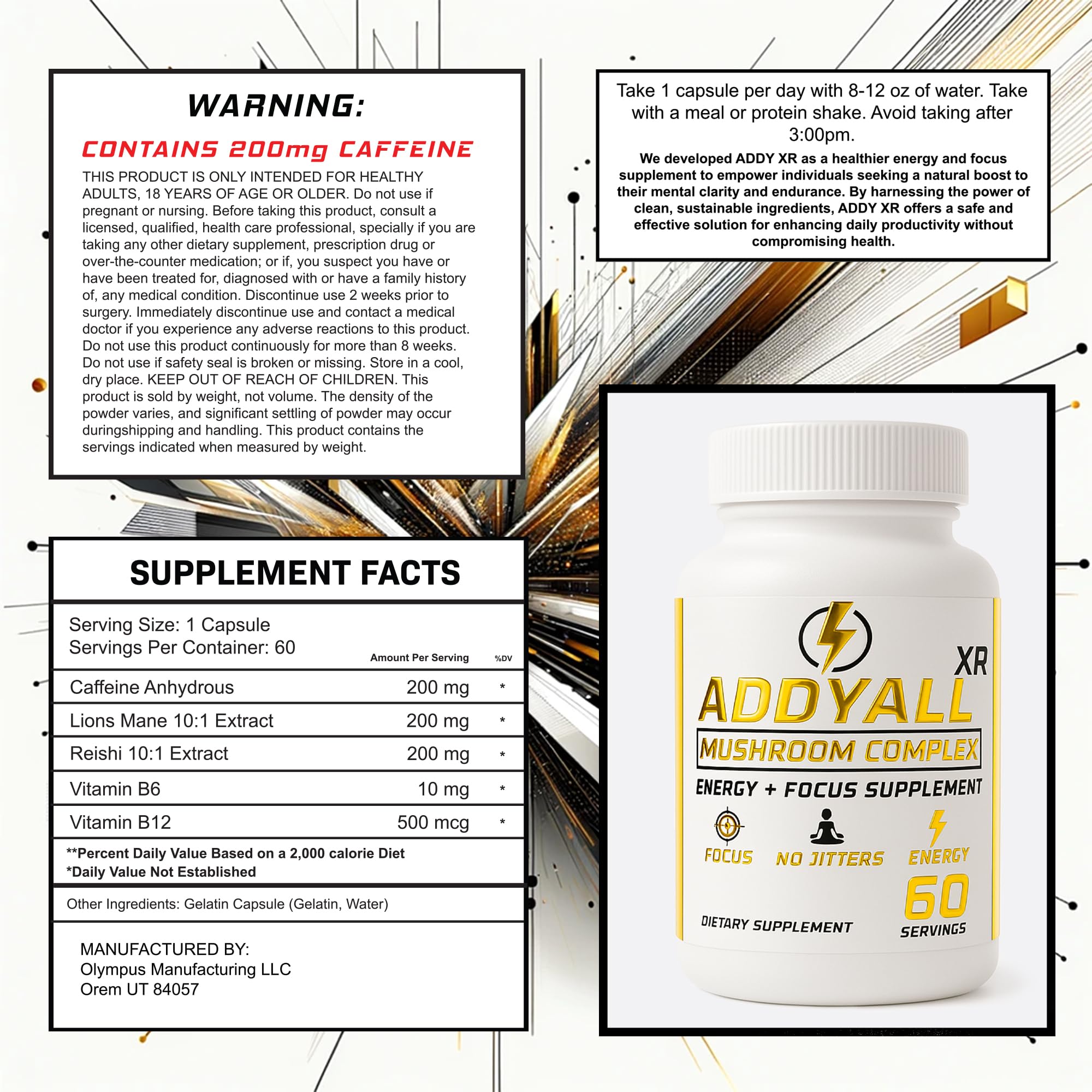 Plant-based supplement emphasizing focus, energy, and memory support