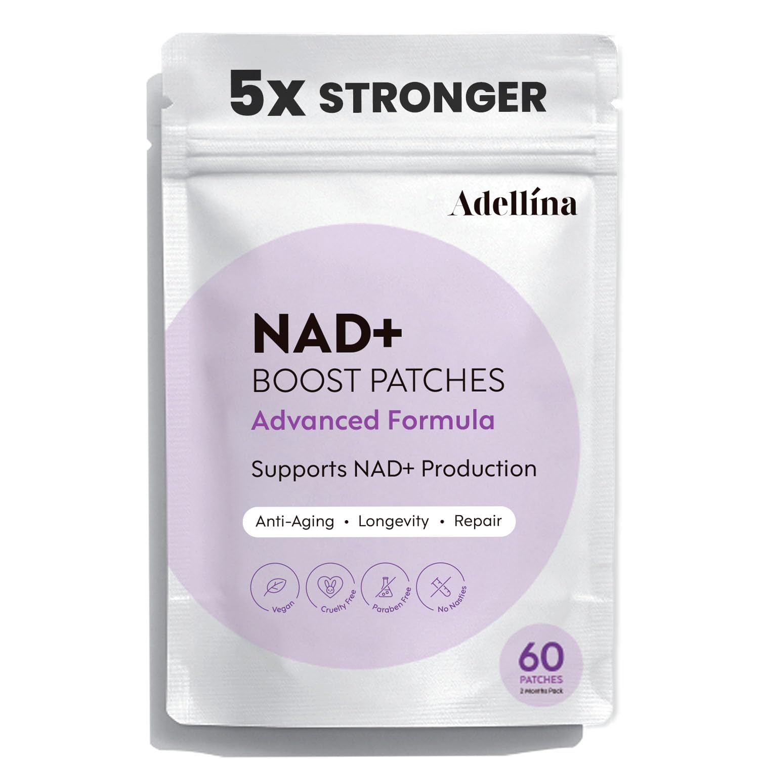Adellina NAD+ patches packaging and display
