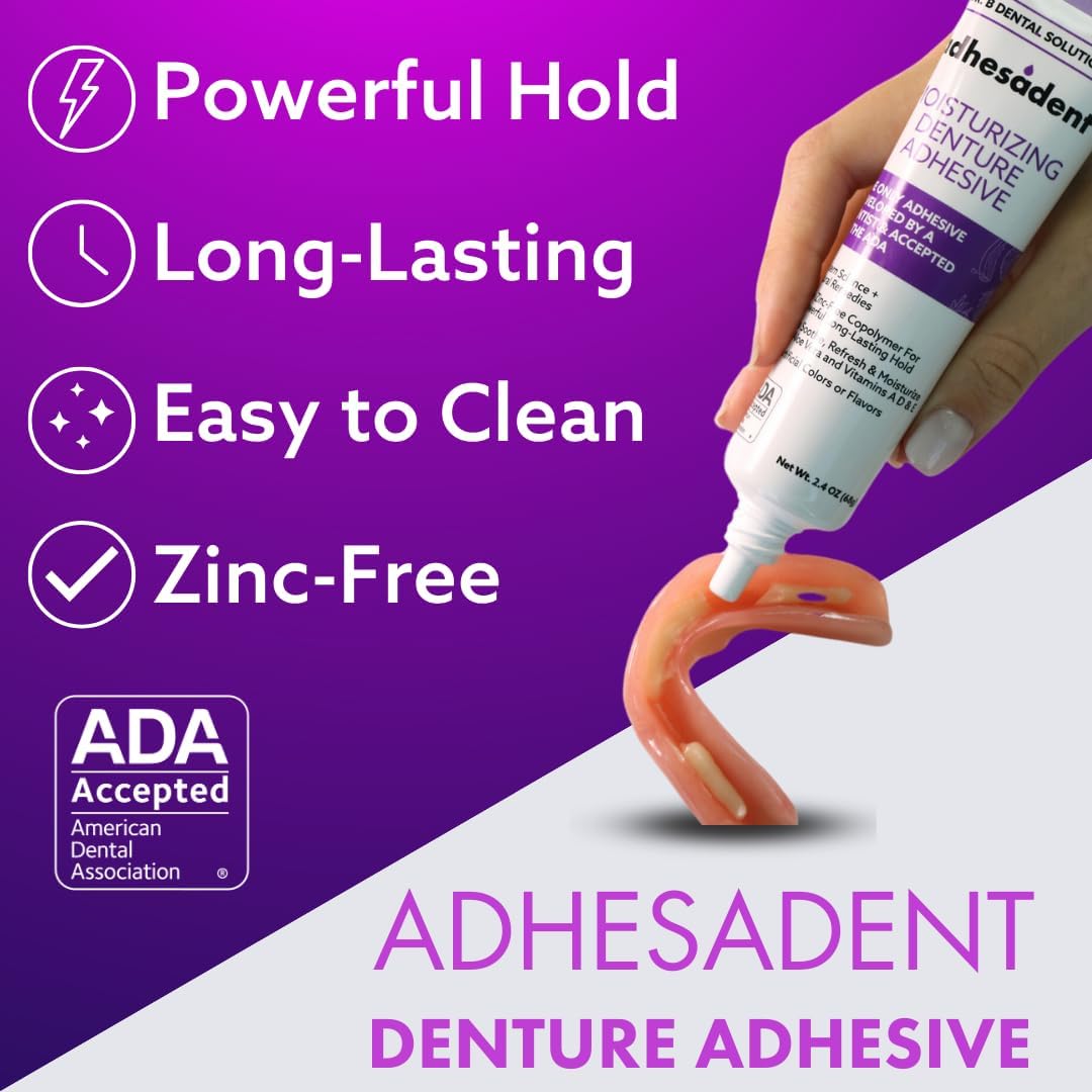 Natural taste and absence of artificial colors or flavors in Adhesadent