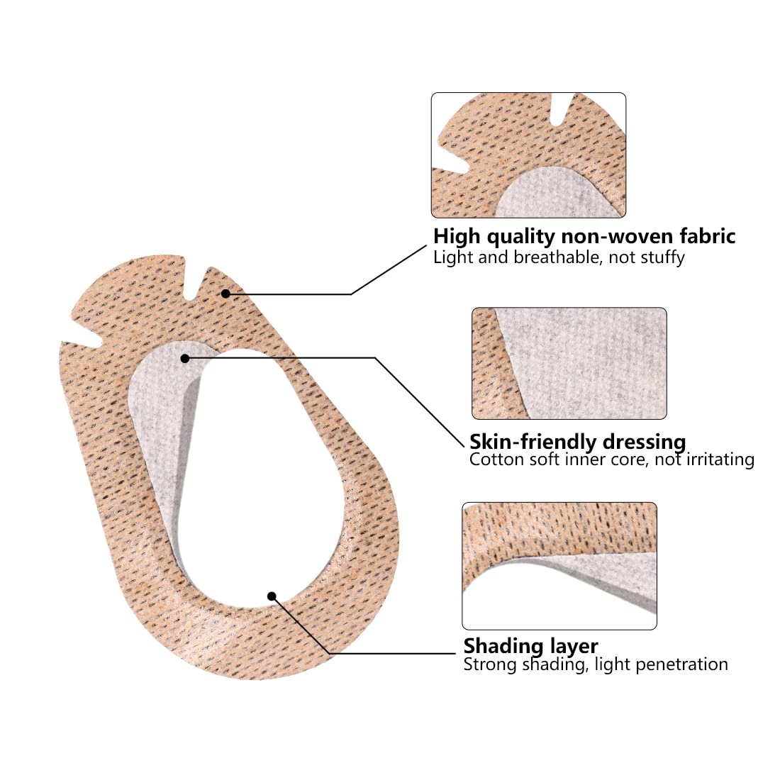 Skin-colored non-woven fabric material of eye patches