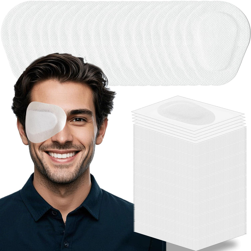 White adhesive eye patch for adults, size 90 x 70 mm
