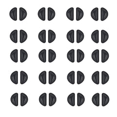 Close-up of black silicone adhesive eyeglass nose pads