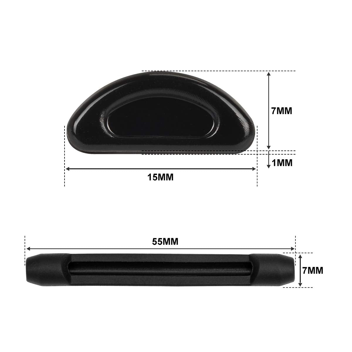 Close-up view of self-adhesive silicone nose pads