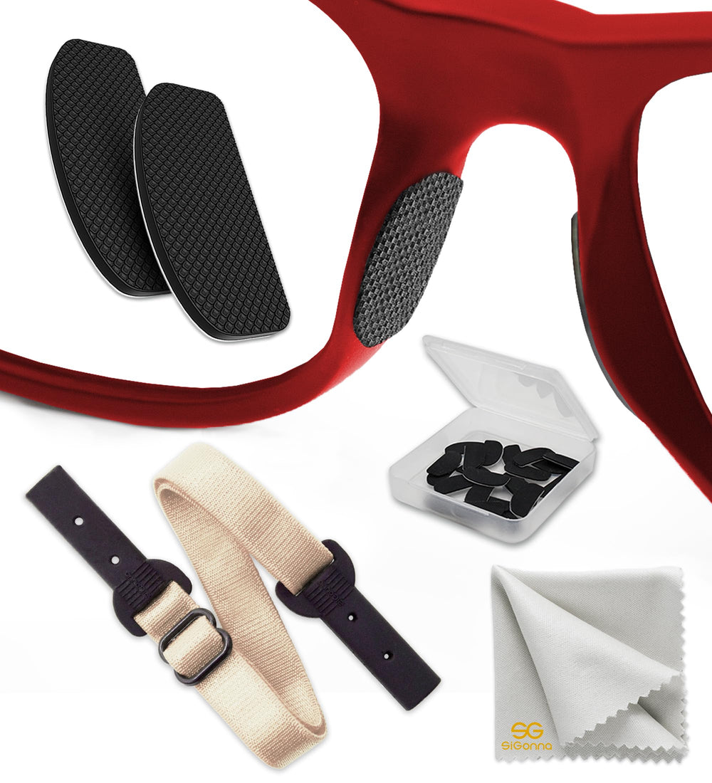 Six pairs of 1mm silicone adhesive nose pads for glasses with black pads
