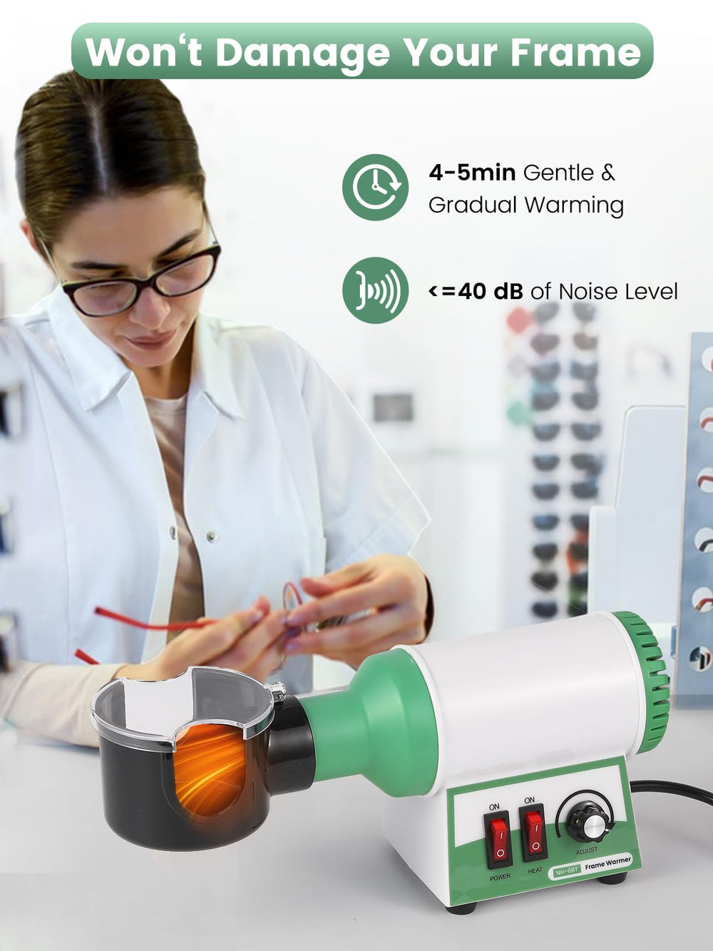 Adjustable temperature control for various frame materials