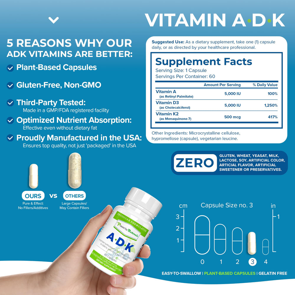 ADK vitamin supplement promoting bone health.