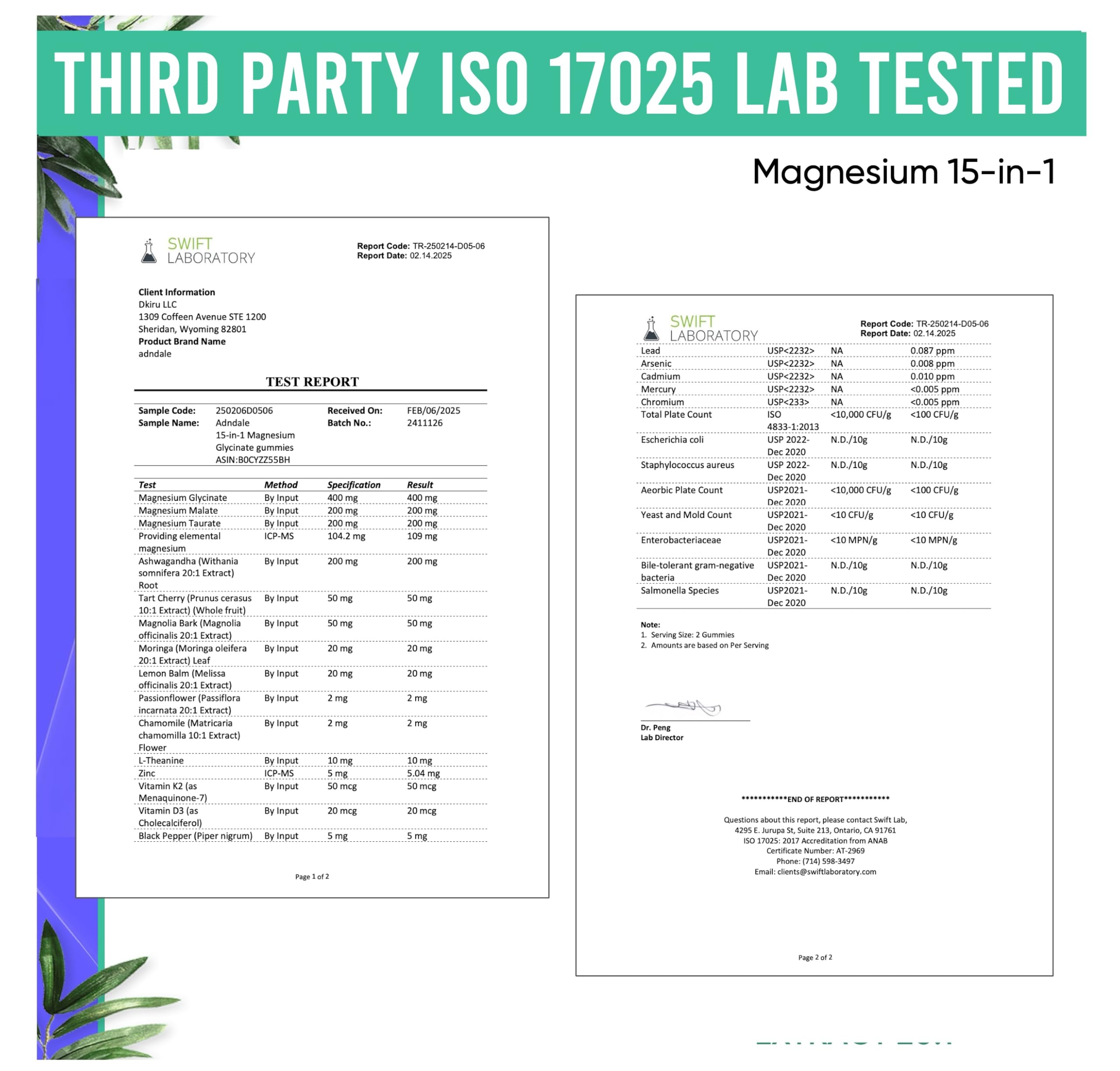 Graphic highlighting the 15-in-1 ingredients