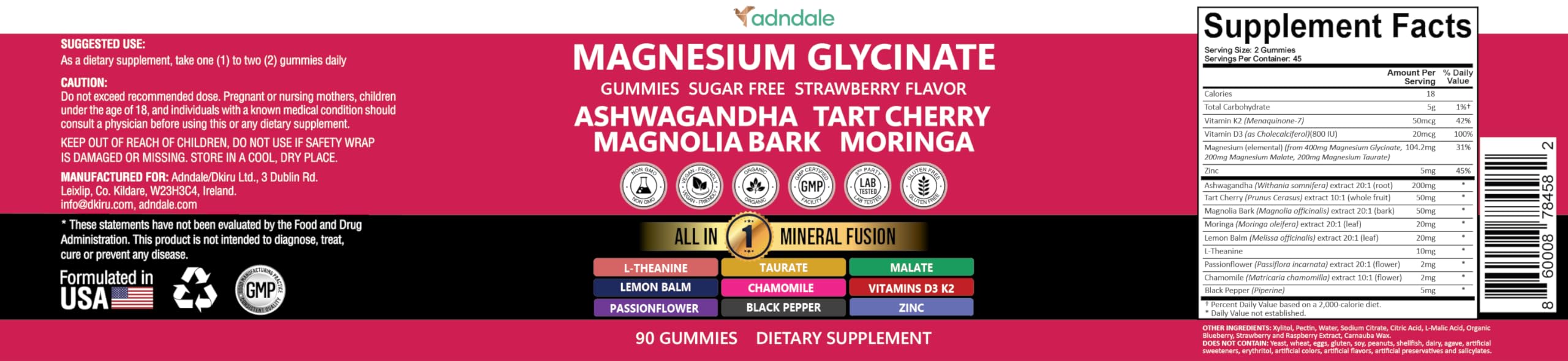 Adndale glass of water with gummies for a simple nightly ritual