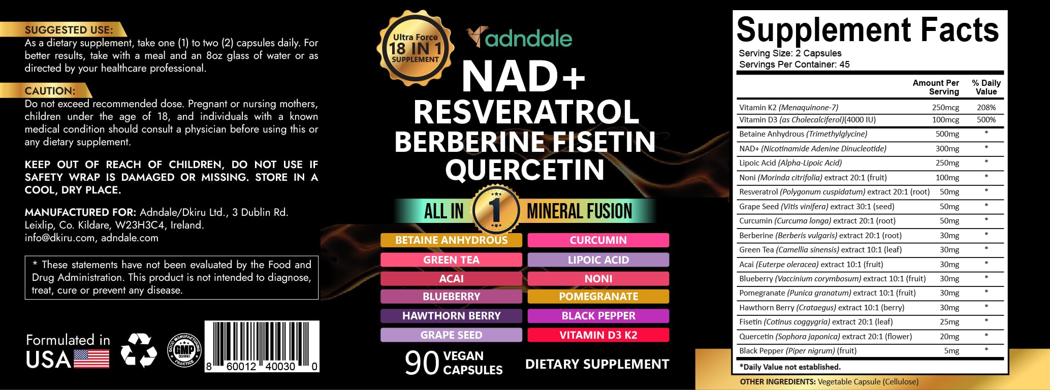 Icons collage: grape seed, quercetin, berberine and fisetin