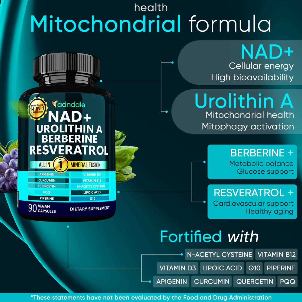 90 count bottle of Adndale NAD+ Supplement