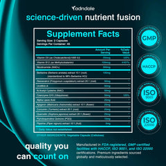 Close-up of Adndale NAD+ Supplement bottle label