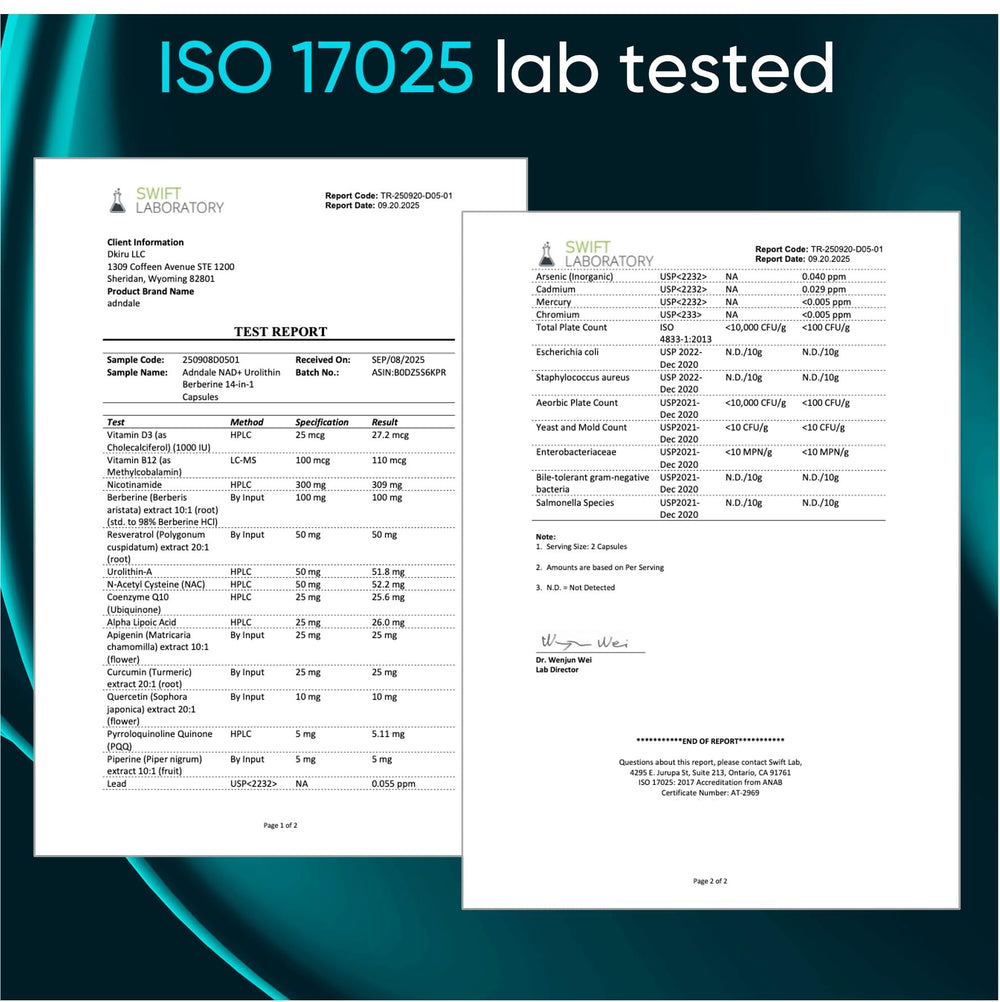 NAD+ supplement pills spilling from bottle