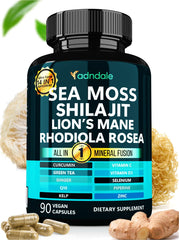 Adndale Sea Moss Capsules bottle on white background