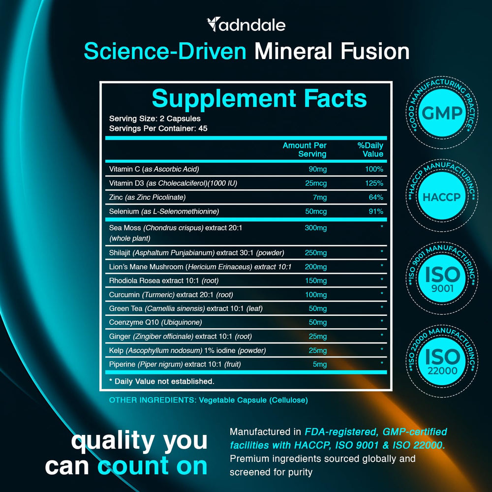 Shilajit mineral blend concept with herbs