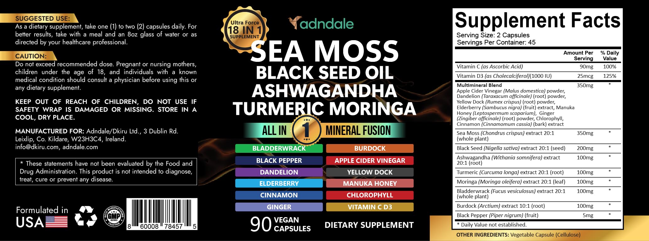 Cinnamon component in the 18-in-1 Sea Moss Fusion capsule