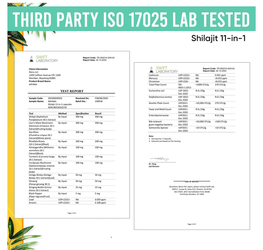 Ashwagandha and Rhodiola in Shilajit blend