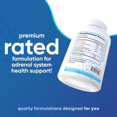 Adrena-Health bottle side view with 120 capsules