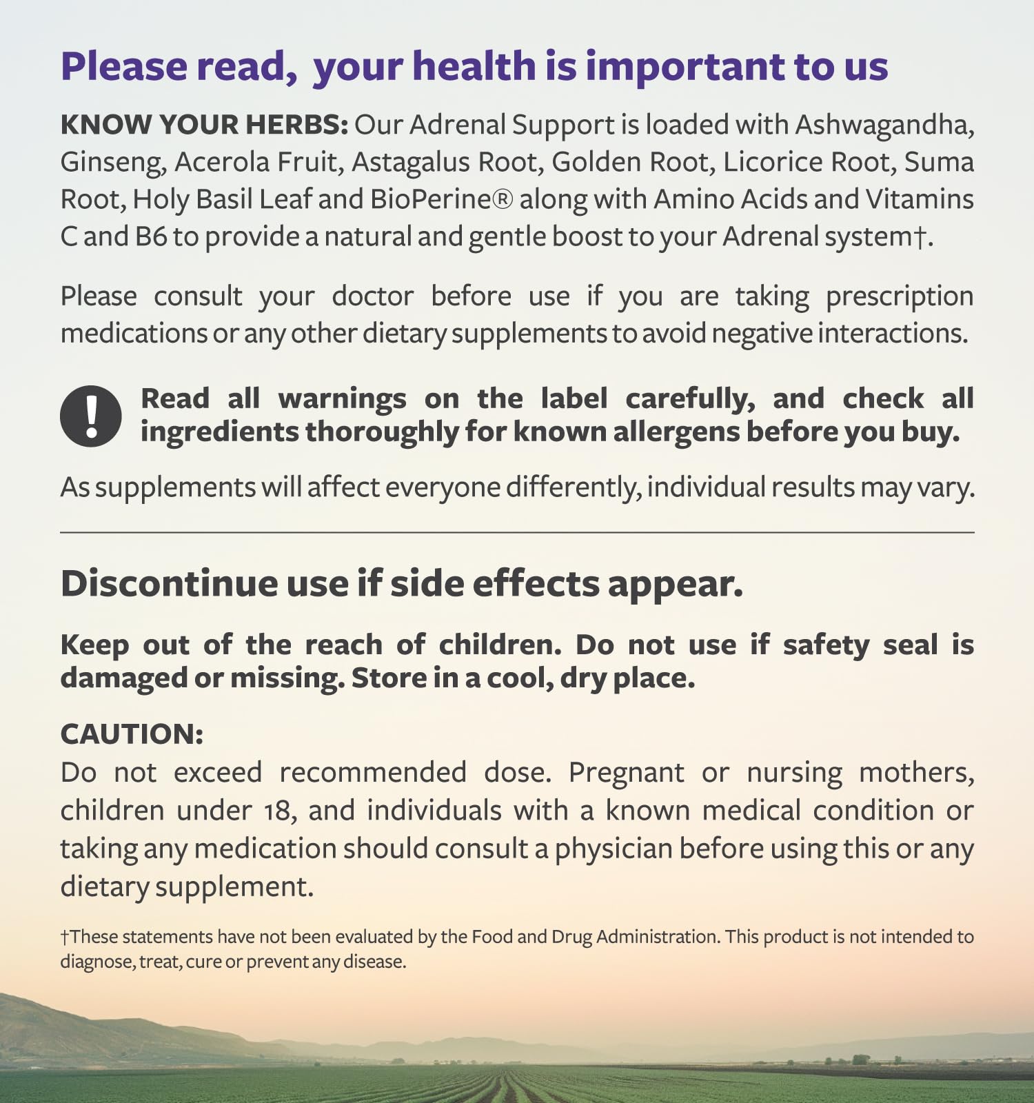 USA-made Adrenal Support bottle